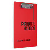 Porte-bloc Modern Simple Black Red Minimalist Bold Text Name (Swatch)