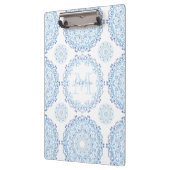 Porte-bloc Moderne Bleu tendance chic Mandala Monogramme (Gauche)