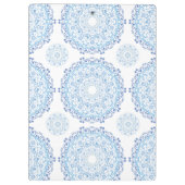 Porte-bloc Moderne Bleu tendance chic Mandala Monogramme (Dos)