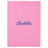 Porte-bloc Moderne Chic Bleu rose Personnalisé Nom Fille Scri (Dos)