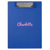 Porte-bloc Moderne Chic Bleu rose Personnalisé Nom Fille Scri (Devant)