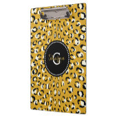 Porte-bloc Moderne chic imprimé guépard doré à monogramme (Gauche)