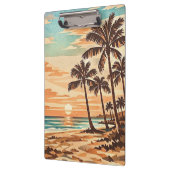 Porte-bloc moderne de milieu de siècle plage Hawaii coucher d (Gauche)