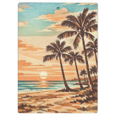 Porte-bloc moderne de milieu de siècle plage Hawaii coucher d (Dos)