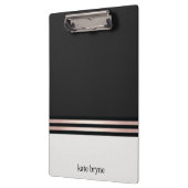 Porte-bloc Moderne Elégant Faux Rose Gold Foil Stripes (Gauche)
