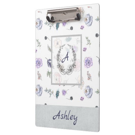 Porte-bloc Moderne élégant Monogramme Motif Ashley (Gauche)