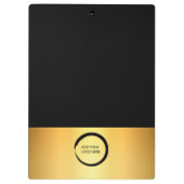 Porte-bloc Moderne élégant noir et or professionnel (Dos)