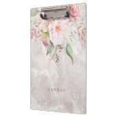 Porte-bloc Moderne Elégant rose Peony Floral Marbre (Gauche)