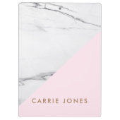 Porte-bloc Moderne Marbre blanc rose Élégant (Dos)