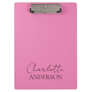 Porte-bloc Moderne Minimaliste Simple Monogramme Nom Rose