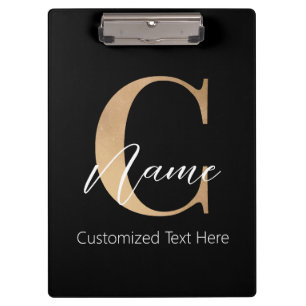 Porte-bloc Moderne Monogramme Initial C & Nom Personnalisé