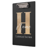 Porte-bloc Moderne Monogramme Initiale H & Nom Personnalisé (Gauche)