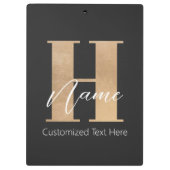 Porte-bloc Moderne Monogramme Initiale H & Nom Personnalisé (Dos)