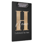 Porte-bloc Moderne Monogramme Initiale H & Nom Personnalisé (Swatch)