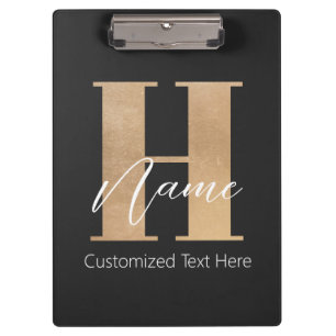 Porte-bloc Moderne Monogramme Initiale H & Nom Personnalisé