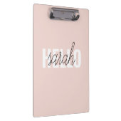 Porte-bloc Moderne Pastel Rose Bonjour Et Vous Nom (Swatch)