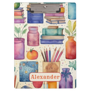 Porte-bloc Moderne Retour à l'école Fournitures Nom du Motif