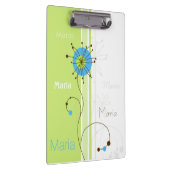 Porte-bloc Moderne simple Fleur vert Votre nom (Swatch)