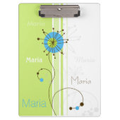 Porte-bloc Moderne simple Fleur vert Votre nom (Devant)