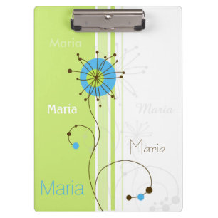 Porte-bloc Moderne simple Fleur vert Votre nom