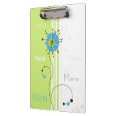 Porte-bloc Moderne simple Fleur vert Votre nom (Gauche)