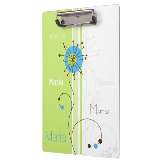 Porte-bloc Moderne simple Fleur vert Votre nom (Gauche)