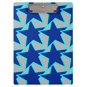 Porte-bloc Moderne Star Géométrique - bleu cobalt et gris