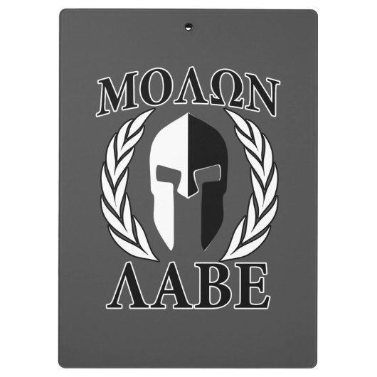 Porte-bloc Molon Labe Spartan Mask Armor Laurels Monochrome (Dos)