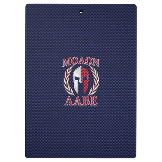 Porte-bloc Molon Labe Spartan Warrior Style fibre de carbone (Dos)