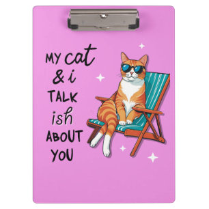 Porte-bloc Mon chat et moi discutons un peu de vous