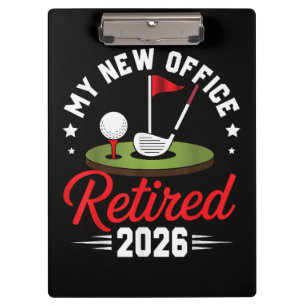 Porte-bloc Mon Nouveau Bureau Retraité 2026 Golf Retraite