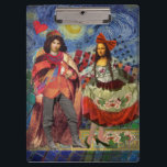 Porte-bloc Mona Lisa Romantic Funny Art coloré<br><div class="desc">Cette merveilleuse invitation prend des éléments de la Mona Lisa et de Van Gogh's Starry nuit pour faire un thème mariage exceptionnellement unique et fantasque stationnaire pour une invitation, merci, numéro de table, et plus encore! Mona Lisa - Cette image présente la Mona Lisa avec son homme, dansant dans la...</div>