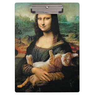 Porte-bloc Mona Lisa tenant son chat Leonardo da Vinci
