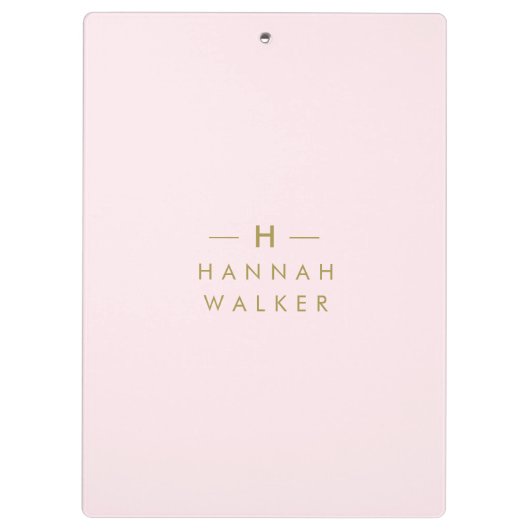 Porte-bloc Monogram Blush | Elegant Gold Minimum (Dos)