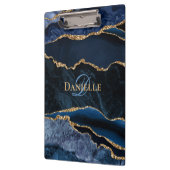 Porte-bloc Monogram branché Marine Blue Gold Agate (Gauche)