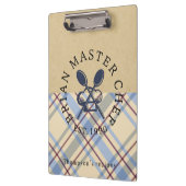 Porte-bloc Monogram classic farmhouse style kraft paper Plaid (Gauche)