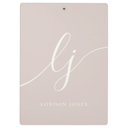 Porte-bloc Monogram Initials Professional Rose Ivory Script (Dos)