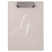 Porte-bloc Monogram Initials Professional Rose Ivory Script (Devant)