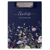 Porte-bloc Monogram Watercolor Rustic Pretty Wildflower Field (Devant)