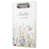 Porte-bloc Monogram Watercolor Rustic Pretty Wildflower Field (Gauche)