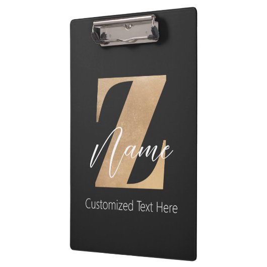 Porte-bloc Monogram with Initial Z & Custom Name Personalized (Gauche)