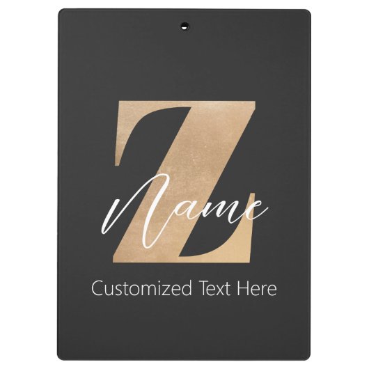 Porte-bloc Monogram with Initial Z & Custom Name Personalized (Dos)