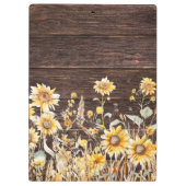 Porte-bloc Monogramme Aquarelle Tournesol jaune bois (Dos)