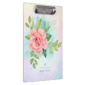 Porte-bloc Monogramme Aquarelle Turquoise Ombre Rose rose (Swatch)