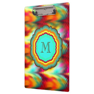 Porte-bloc Monogramme Arc-en-Ciel Funky et Vibrant