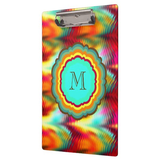 Porte-bloc Monogramme Arc-en-Ciel Funky et Vibrant (Gauche)