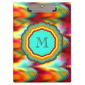 Porte-bloc Monogramme Arc-en-Ciel Funky et Vibrant (Devant)