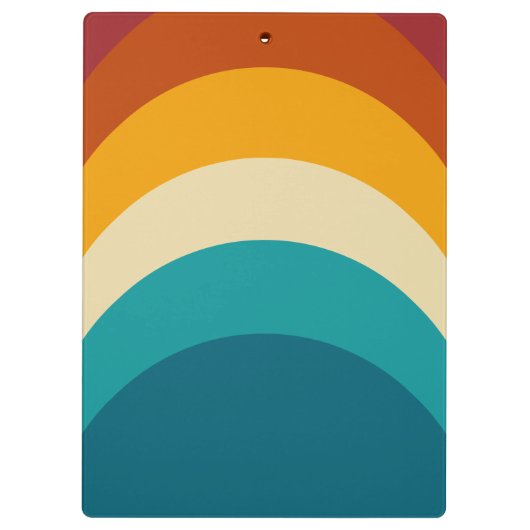 Porte-bloc Monogramme arc-en-ciel Nom personnalisé Retro Suns (Dos)