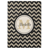 Porte-bloc Monogramme argenté de Chevron d'or (Dos)