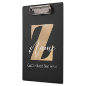 Porte-bloc Monogramme avec initiale Z et nom personnalisé (Gauche)